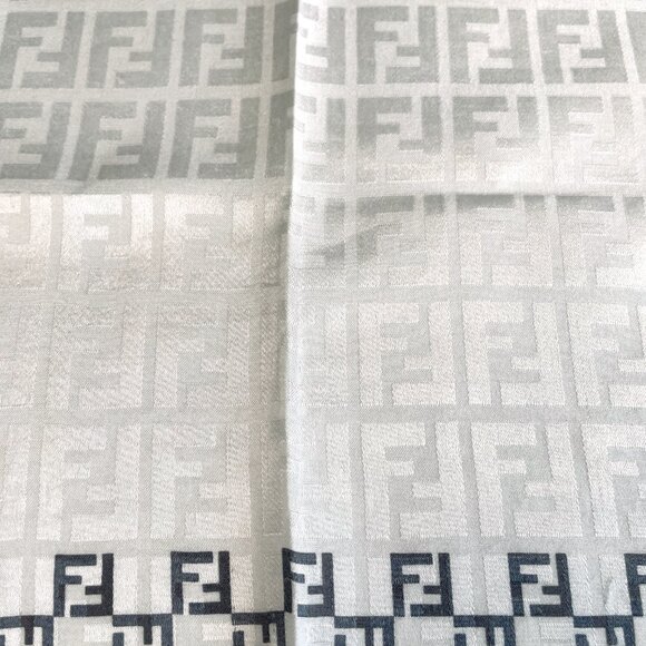 Vintage Fendi Cotton Scarf with Embroidered Logo - Picture 9 of 13